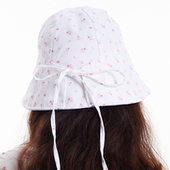 CHUNISLET纯屿 粉色甜美碎花盆帽女春夏显瘦百搭防晒遮阳帽渔夫帽