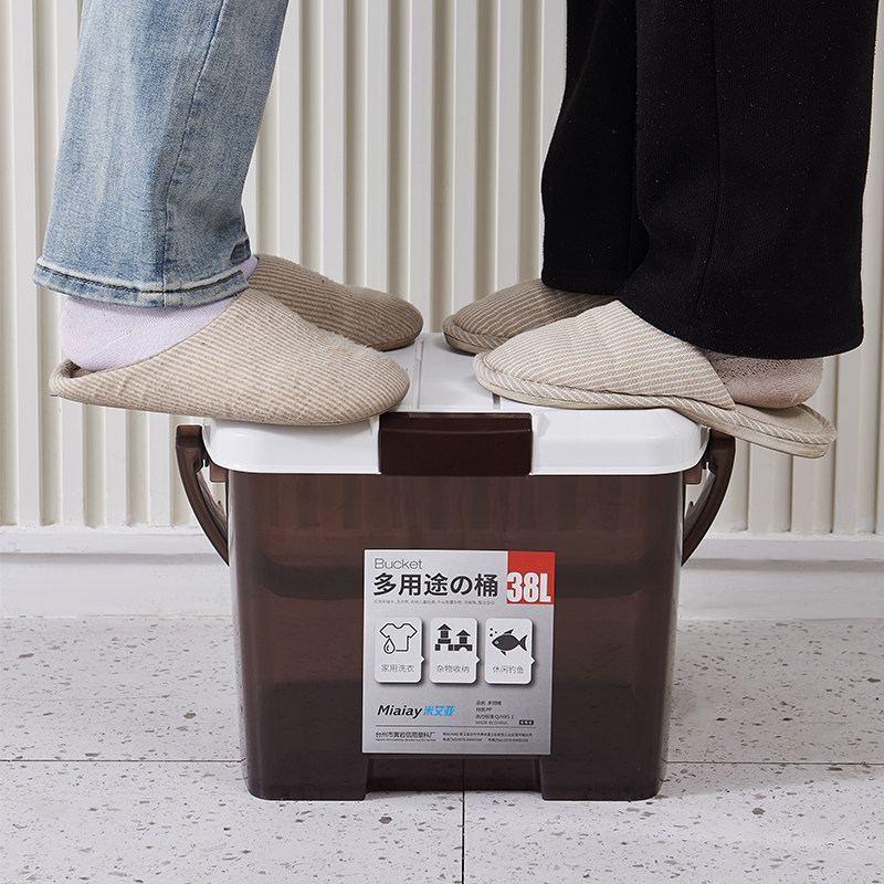 钓鱼桶可坐塑料手提箱收纳家用洗车洗澡户外加厚桶凳带盖水桶鱼桶