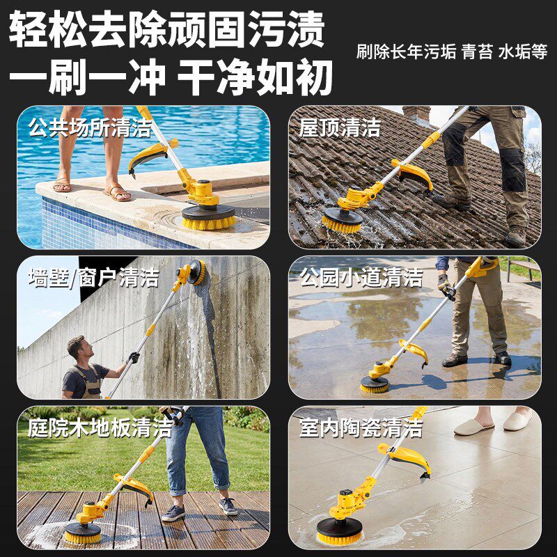 锂电大功率洗地机饭店厨房地面地板油污青苔电动清洗刷地打磨一体