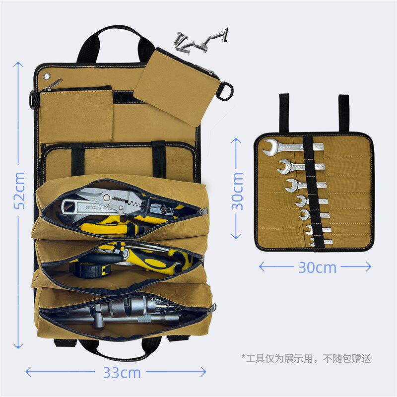 法斯特卷筒式多功能工具包电工包家电维修包加厚帆布收纳工具卷包