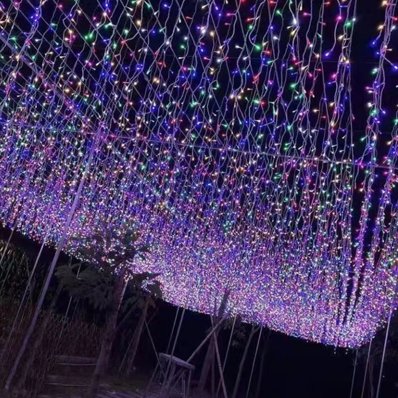 彩灯瀑布灯满天星装饰婚庆酒店网状冰串灯亮化闪灯灯串灯带