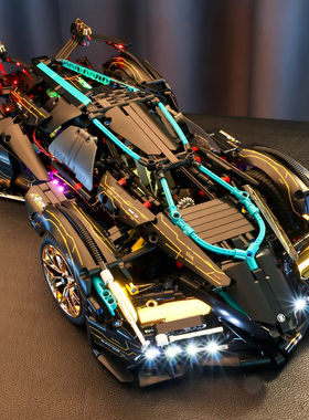 黑武士V12兰博基尼遥控跑车拼装积木模型益智玩具男孩子生日礼物