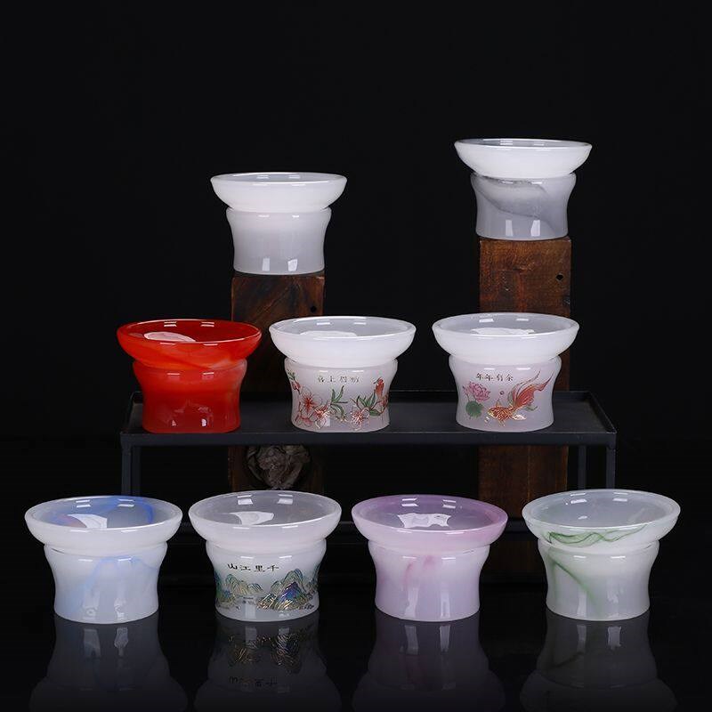 轻奢琉璃茶漏功夫茶具过滤网茶渣过滤器家用喝茶茶滤漏斗高档茶隔