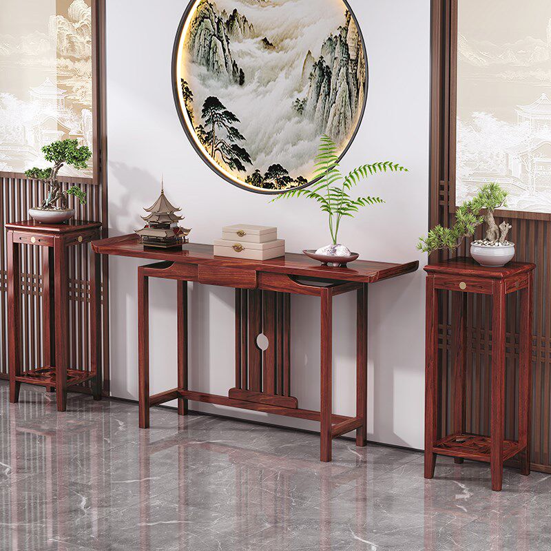 新中式玄关桌靠墙超窄玄关柜客厅入户实木古风条几端景台条案供桌