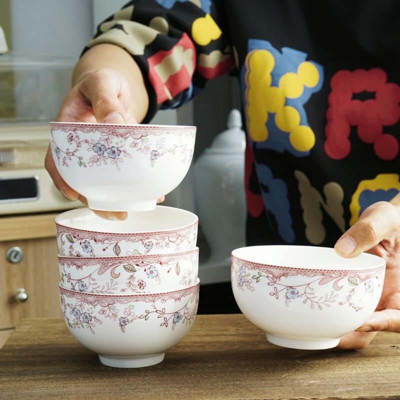 家用陶瓷米饭碗套装釉中彩吃饭碗可微博陶瓷碗餐具套装裕行陶瓷碗