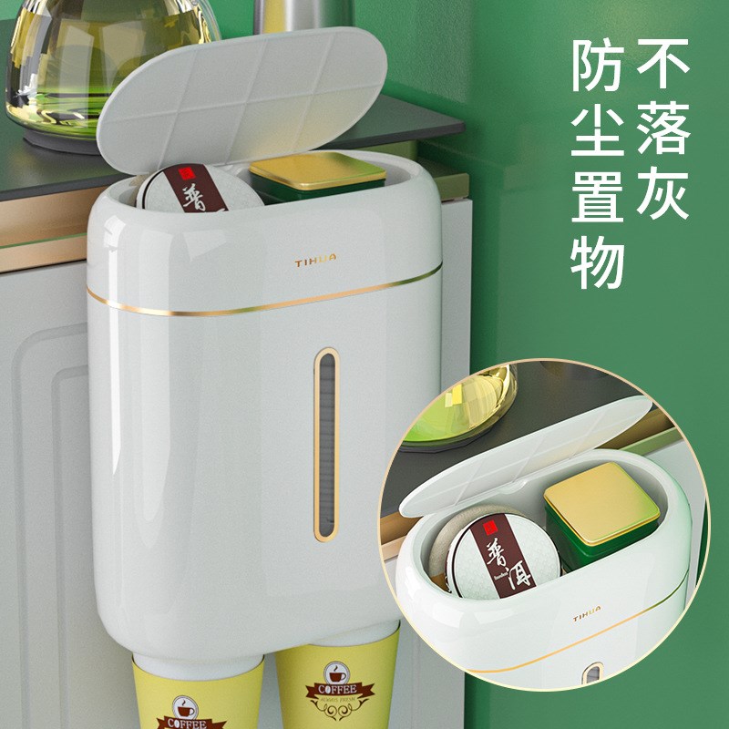 一次性杯子挂架双筒取杯器纸杯架水杯挂壁式置物创意收纳家用架子