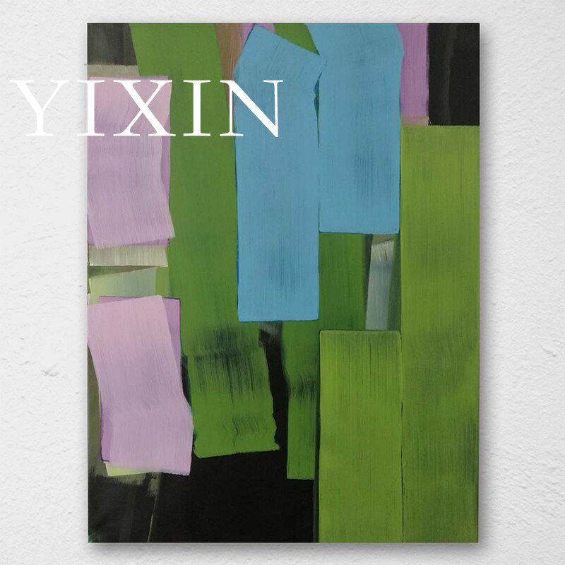 YIXIN 后现代艺术纯手绘抽象油画客厅巨幅创意装饰画玄关竖版挂画