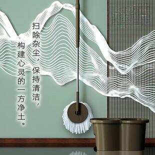 墩布干湿两用免手洗自动甩水家用拖把 台湾进口黛娜摩手压旋转式