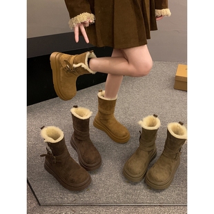 加绒女鞋 USA 厚底防滑雪地棉鞋 新款 子 UGG雪地靴女2025冬季