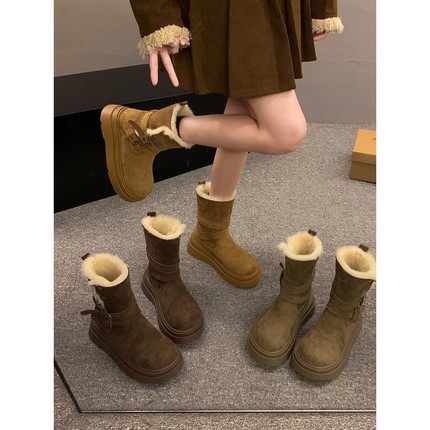 USA UGG雪地靴女2025冬季新款厚底防滑雪地棉鞋加绒女鞋子