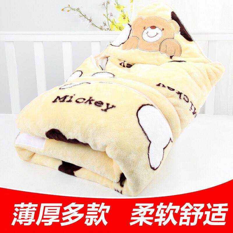 婴儿抱被纯棉秋冬加厚款