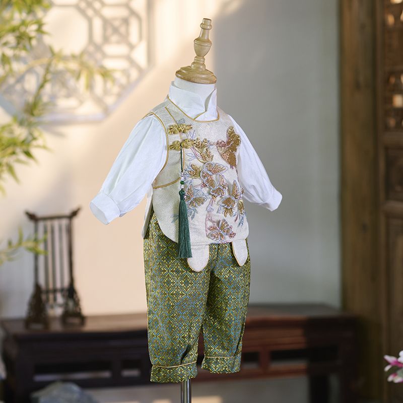 周岁礼服男中式生日抓周
