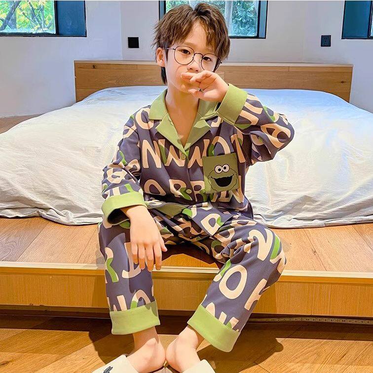 爆款春秋款男童睡衣开衫