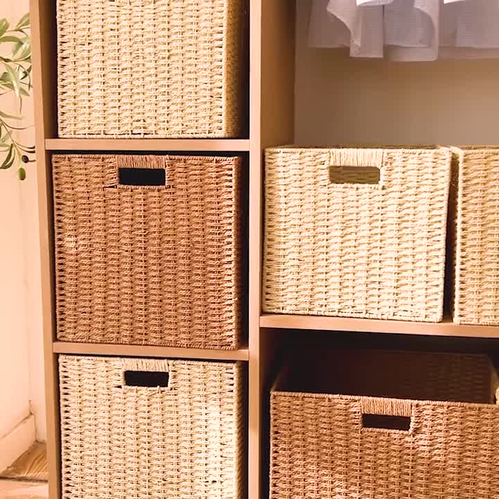 手工编制收纳筐仿藤编家