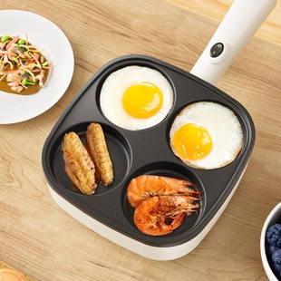 韩式 煎蛋锅早餐神器家用四孔早餐机插电家用不粘锅多功能汉堡机