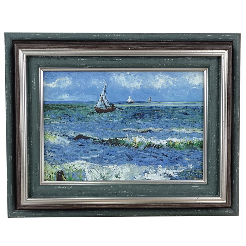 梵高大海美欧式油画墙面装饰画挂画客厅卧室餐厅玄关摆件复古相框图片