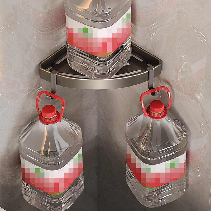 304不锈钢浴室三角置物架免打孔卫生间转角沥水收纳架小尺寸23cm