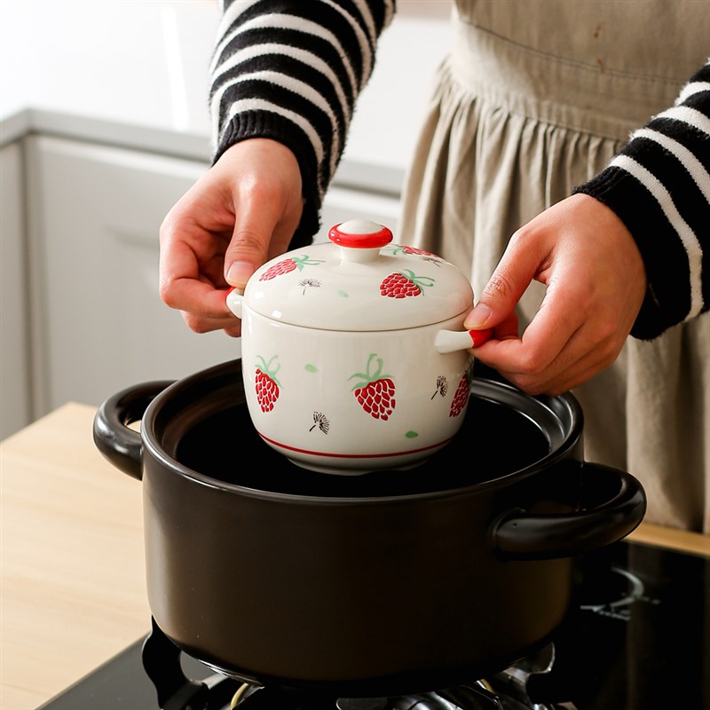 日式陶瓷隔水炖盅带盖双耳小汤盅炖罐家用内胆燕窝蒸蛋盅专用炖碗