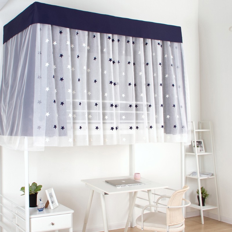 可意新品学生上铺上下铺帘子女宿舍加厚男生蚊帐遮光床帘一体式