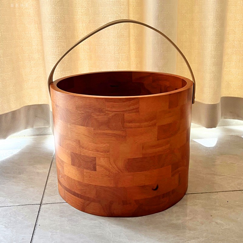 带提手泡脚桶香柏木脚盆橡木足浴盆耐用实木洗脚盆榫卯结构木桶