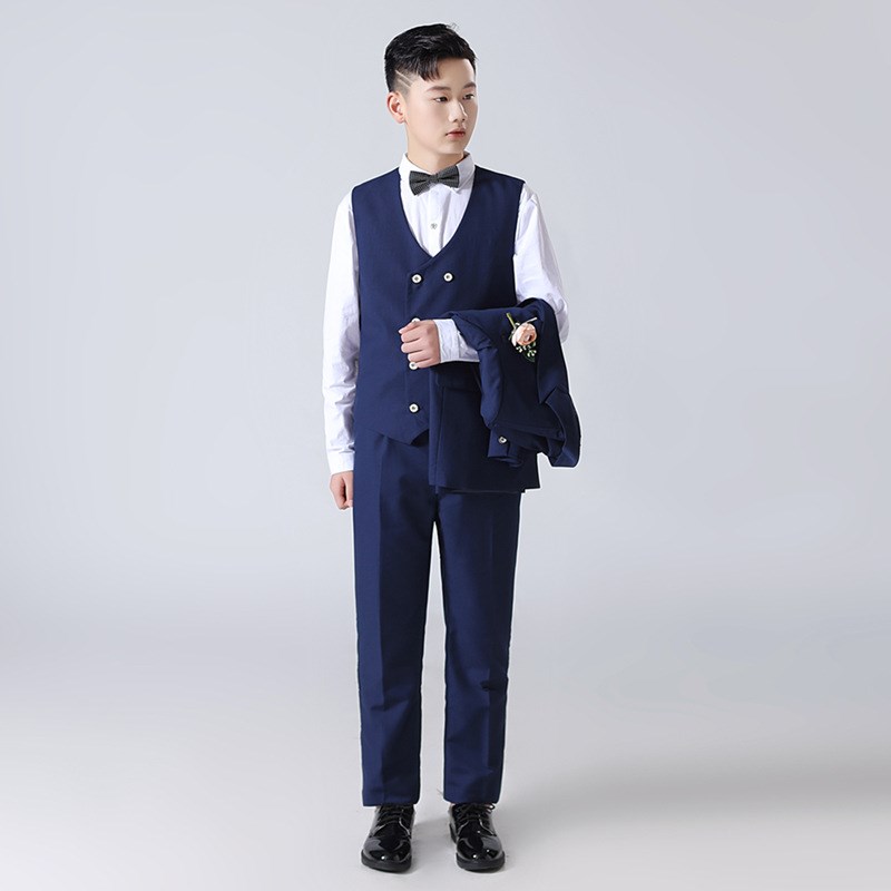 男童礼服加肥加大码西装儿童胖版西服马甲大童主持人钢琴演演出服