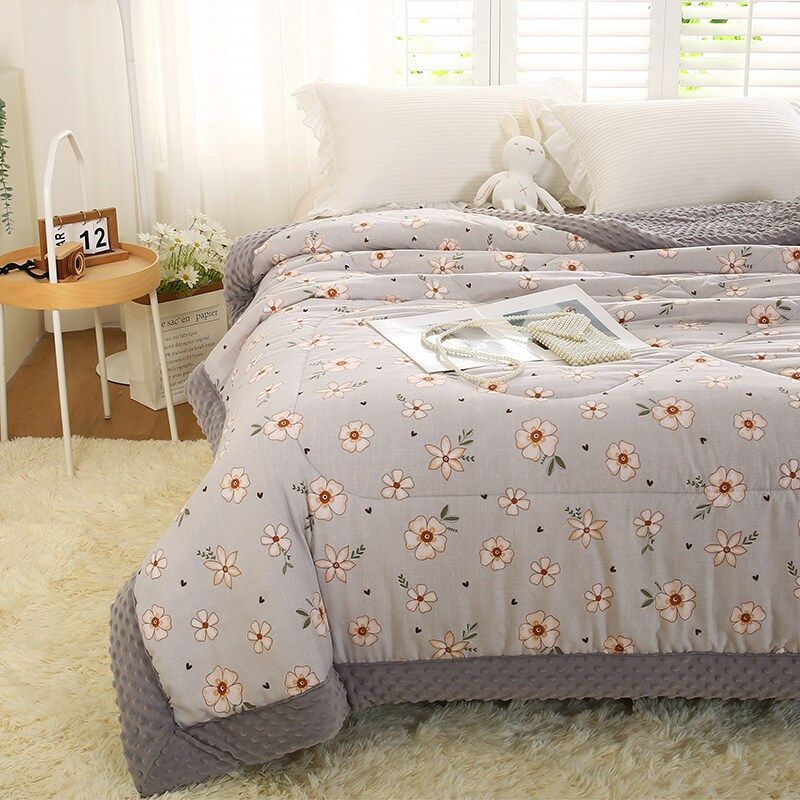 AB款水洗棉豆豆被春秋冬被大豆纤维空调被单双人3D豆豆盖毯2023款