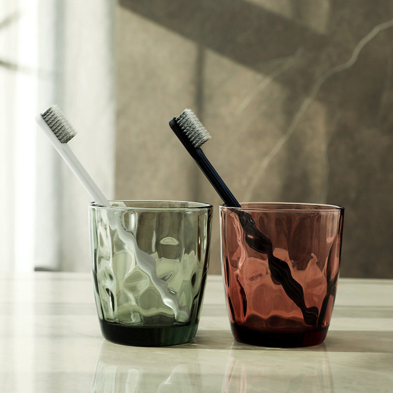 酒店客房牙刷杯彩色漱口杯鹅卵石酒杯玻璃宾馆洗漱玻璃杯水杯