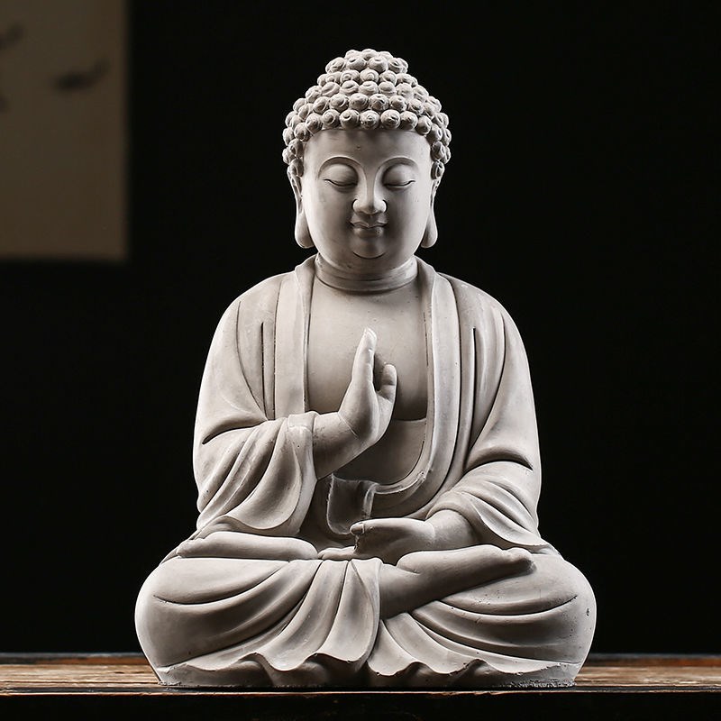 中式水泥佛像佛头流水摆件盆栽释迦摩尼佛园艺摆设鱼缸造景装饰品