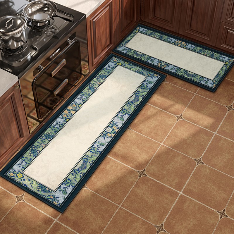 美式高级厨房地垫硅藻泥吸水防滑防油防摔脚垫子可擦免洗家用地毯