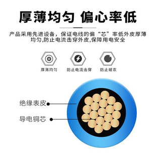 1.5 电线家用单芯阻燃多股纯铜线RV电子软线0.3 2.5 0.5 4平方