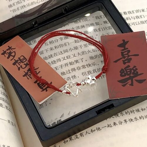 六芒星幸运草小红绳手链极细手绳