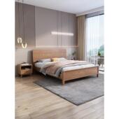 斯堪 纳维亚灰烬主卧室1.8双人床1.5现代简单实木床高盒子储物床