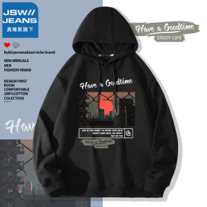 真维斯旗下JSWJEANS连帽卫衣男款秋季新款男美式潮牌秋装上衣男生