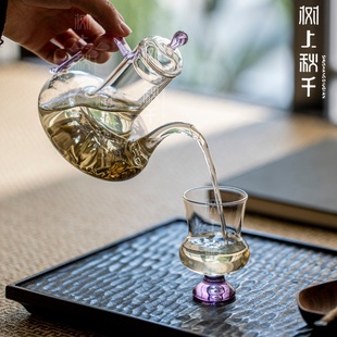 玻璃茶壶仿宋执壶绿茶壶高硼硅花茶壶家用小号泡茶器茶杯冷泡壶
