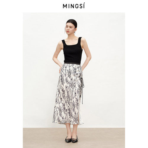 MINGSI女装经典黑凉感百搭背心