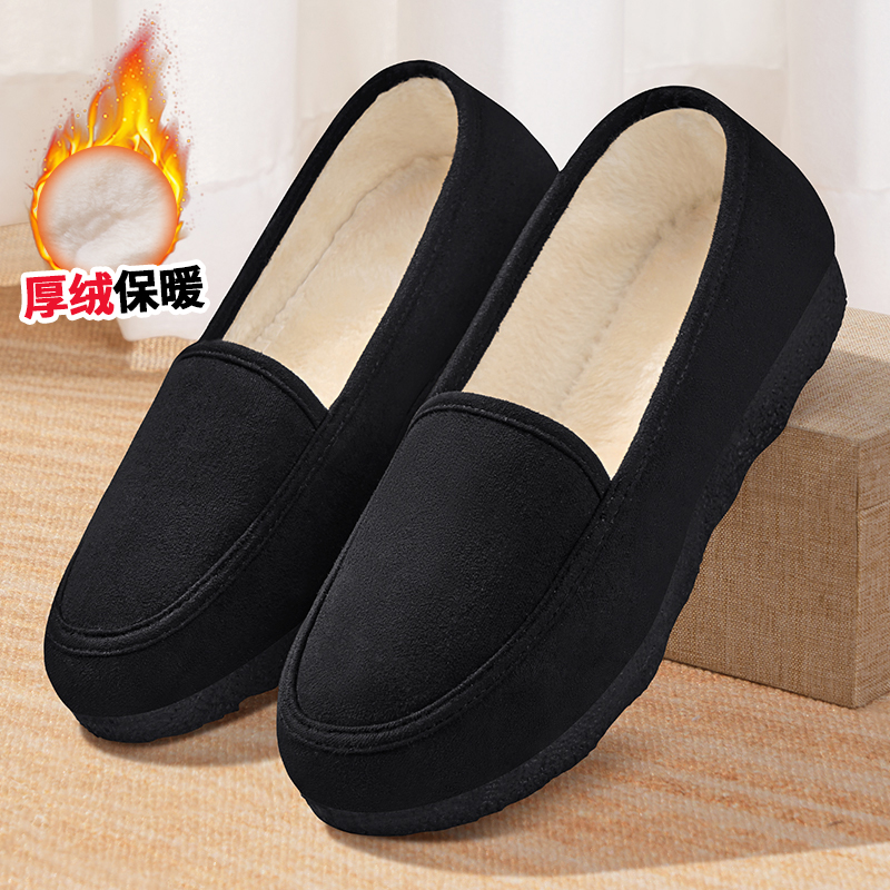 二棉鞋女加绒加厚妈妈鞋耐磨