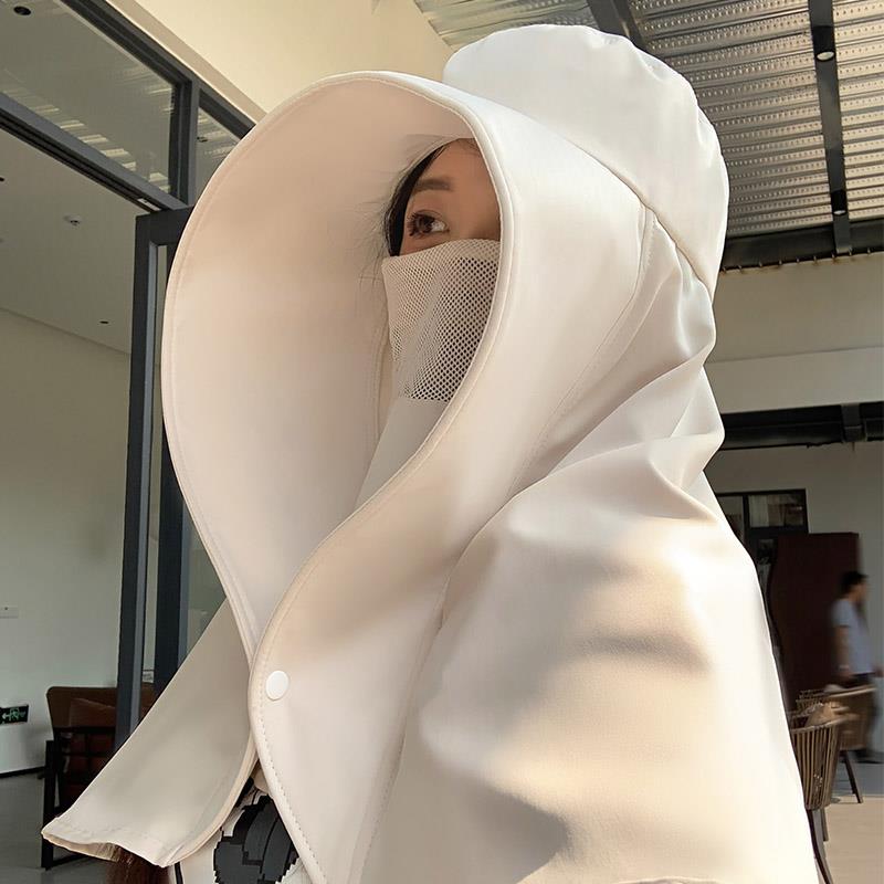 全方位防晒帽全脸遮阳面罩护颈一