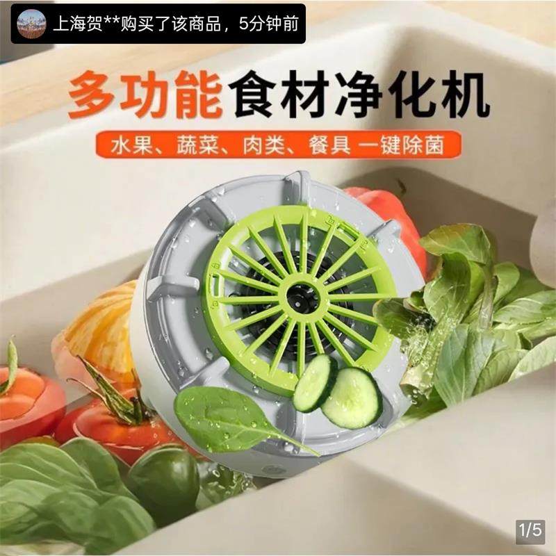 蜂窝精选果蔬清洗机多功能食材净化器家用消毒去农残全自动洗菜机