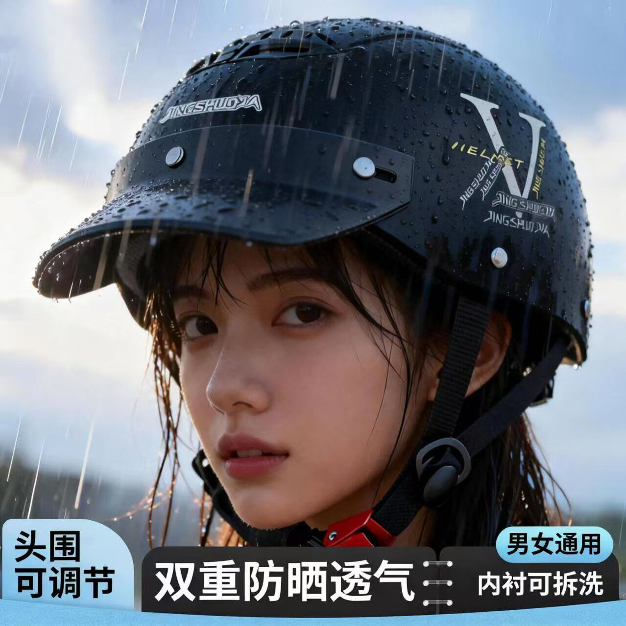 恒清新国标3C认证电动车头盔男女夏季防晒骑行电瓶车摩托车安全帽