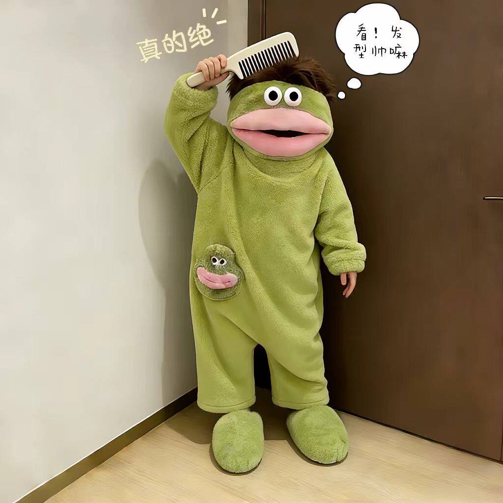 大嘴怪儿童连帽加厚搞笑小怪兽
