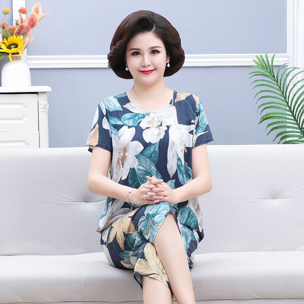 女士夏季七分睡裤绵绸空调薄款30