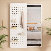 洞洞板全身镜一体推拉壁挂贴墙全身镜入户玄关隐形镜试衣全身镜子