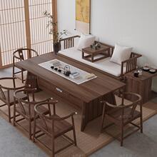 胡桃木罗汉床茶桌椅组合新中式客厅家用实木大板茶几茶台2025新款