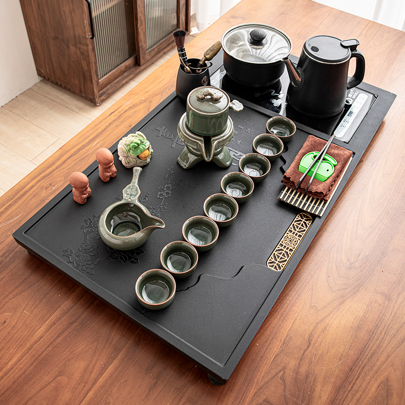 茶具套装家用全自动烧水简约人造石茶盘整套陶瓷功夫茶具茶壶茶杯