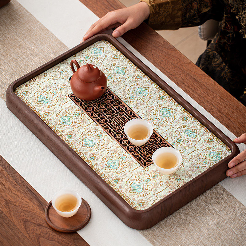 茶盘家用2026新款敦煌功夫茶具茶托盘中式茶台储水盘一人用茶海图片