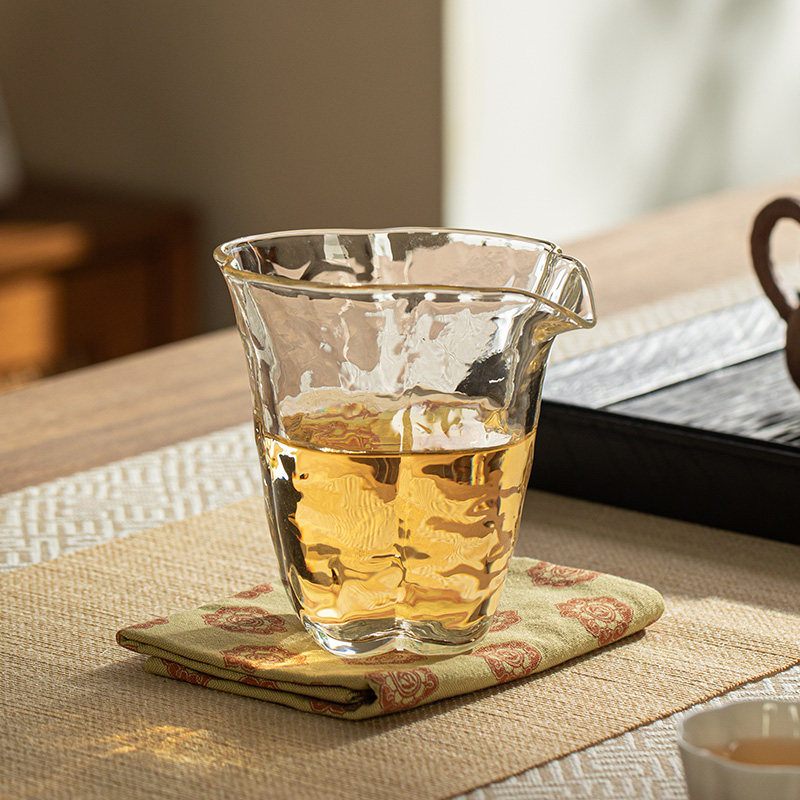 海棠冰晶玻璃公道杯 耐热耐高温分茶器琉璃茶道功夫茶具匀杯配件图片
