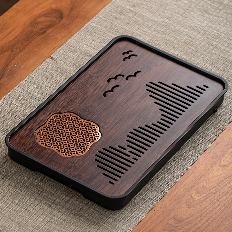 茶盘家用简约干泡台功夫茶具托盘轻奢现代沥水储水小型茶台茶海