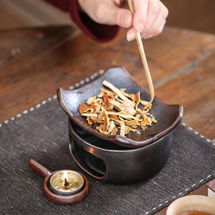 粗陶日式焙茶炉陶瓷茶叶提香器蜡烛加热烤茶炉醒茶烘烤炉熏香炉