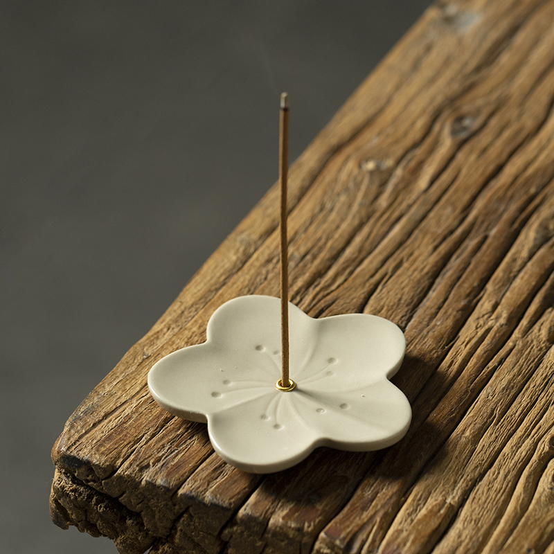 草木灰陶瓷线香插香炉薰香檀香炉家用室内可携式点香盘香座底座托