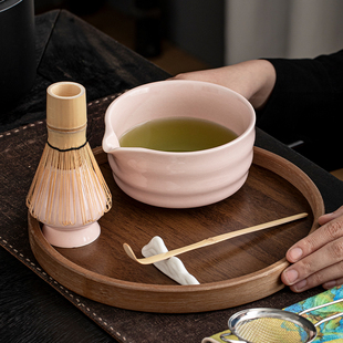 抹茶碗拿铁打抹茶茶筅套装 日式 陶瓷茶碗搅拌器抹茶刷宋代点茶工具
